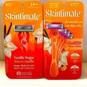SCHICK Skintimate Vanilla Sugar 4 Pack Disposable 4 Blades - 2 packages NEW